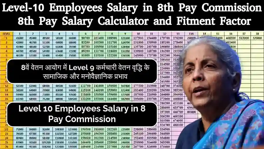 Level 10 Employee का वेतन 8th Pay Commission में कितना होगा?: 8th Pay Salary Calculator and Fitment Factor विस्तृत जानकारी 1 Level 10 Employee का वेतन 8th Pay Commission में कितना होगा?